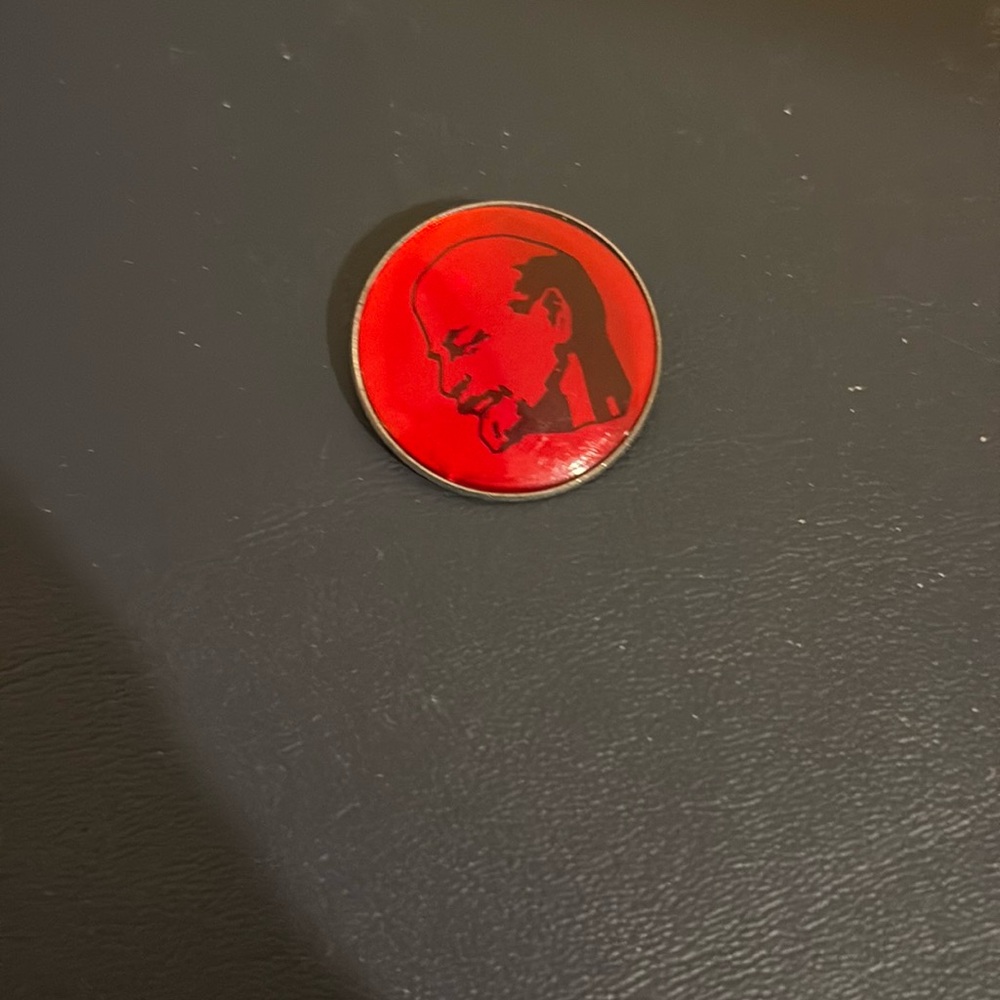 Soviet Union Lenin Communist Party USSR Plastic & Metal Pin Badge Vintage 1.2”